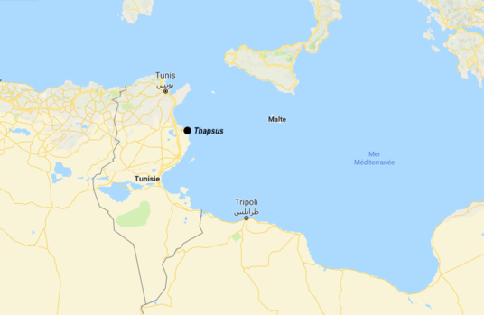 Fig. 1. – Localisation de la ville antique de Thapsus (Ras Dimass, Tunisie)