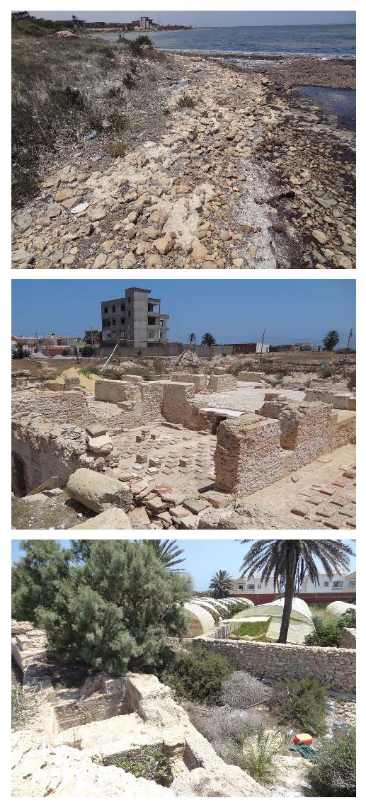 Fig. 2 – Menaces actuelles sur le patrimoine archéologique : érosion marine, expansion urbaine et développement agricole.
